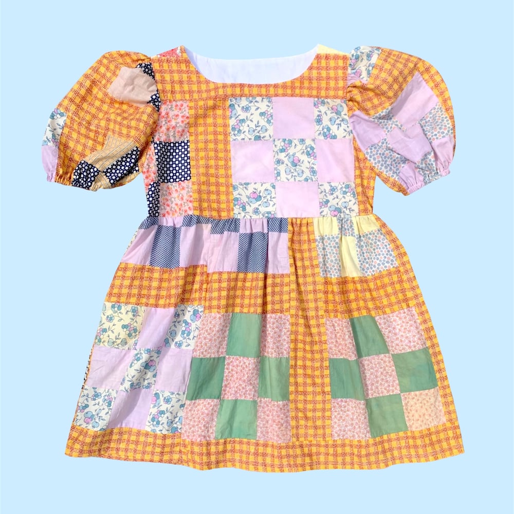 Image of Quilt Top Dress — Orange Square Gingham