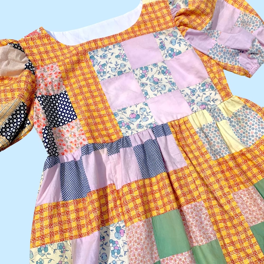 Image of Quilt Top Dress — Orange Square Gingham