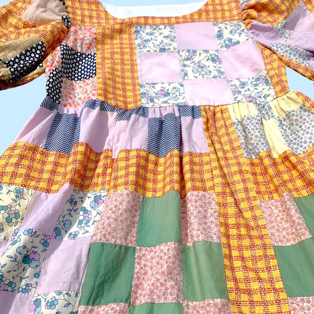 Image of Quilt Top Dress — Orange Square Gingham