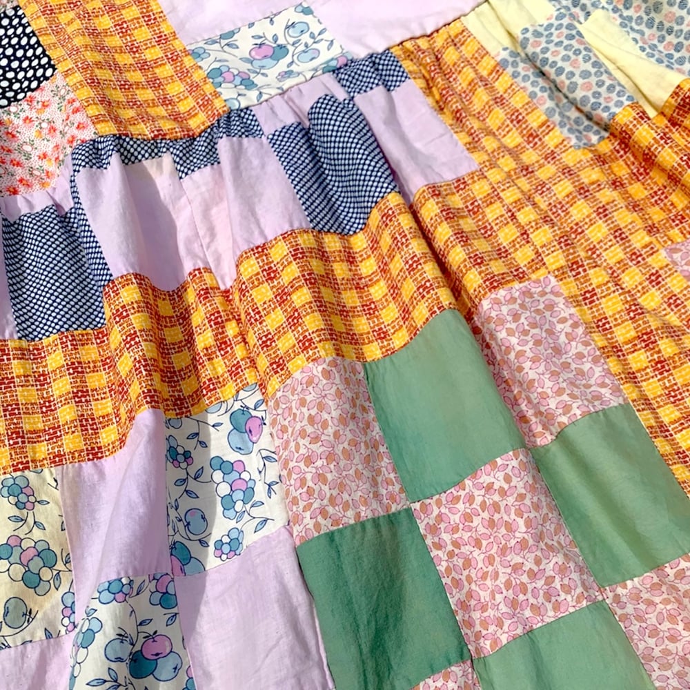 Image of Quilt Top Dress — Orange Square Gingham