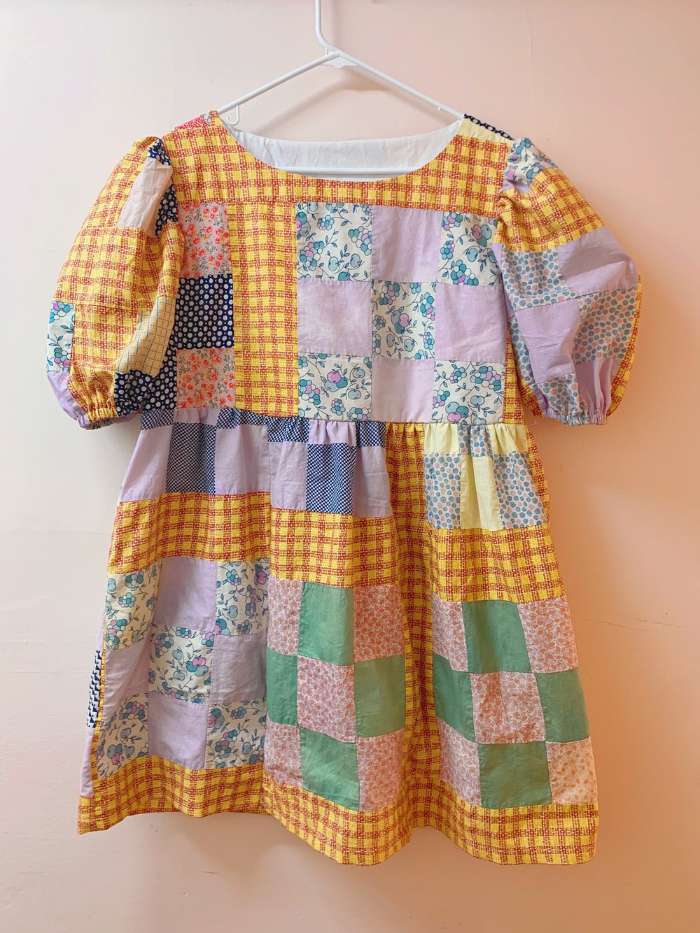 Image of Quilt Top Dress — Orange Square Gingham