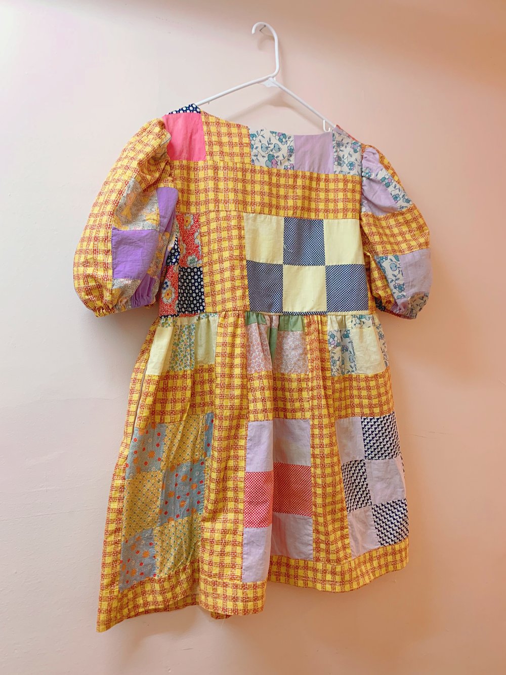 Image of Quilt Top Dress — Orange Square Gingham