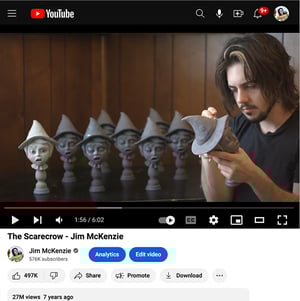 Image of Gold Scarecrow Bust from Original Sculpture's Mold - Edition of 10