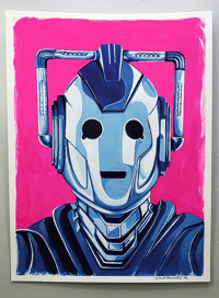 Image 3 of Dr Who - Cyberman - Original Watercolor Painting & Prints