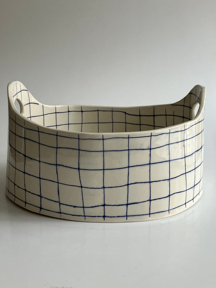 Image of blue grid basket