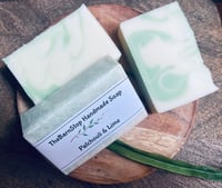 Image 4 of Dark Patchouli Lime essential oil homemade soap bar, shea butter soap, handmade soap,