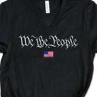 Image 2 of We The People (U.S. Flag) Women's V-Neck T-Shirt