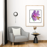 Image 2 of Rufous Hummingbird in Bloom- Poster Print