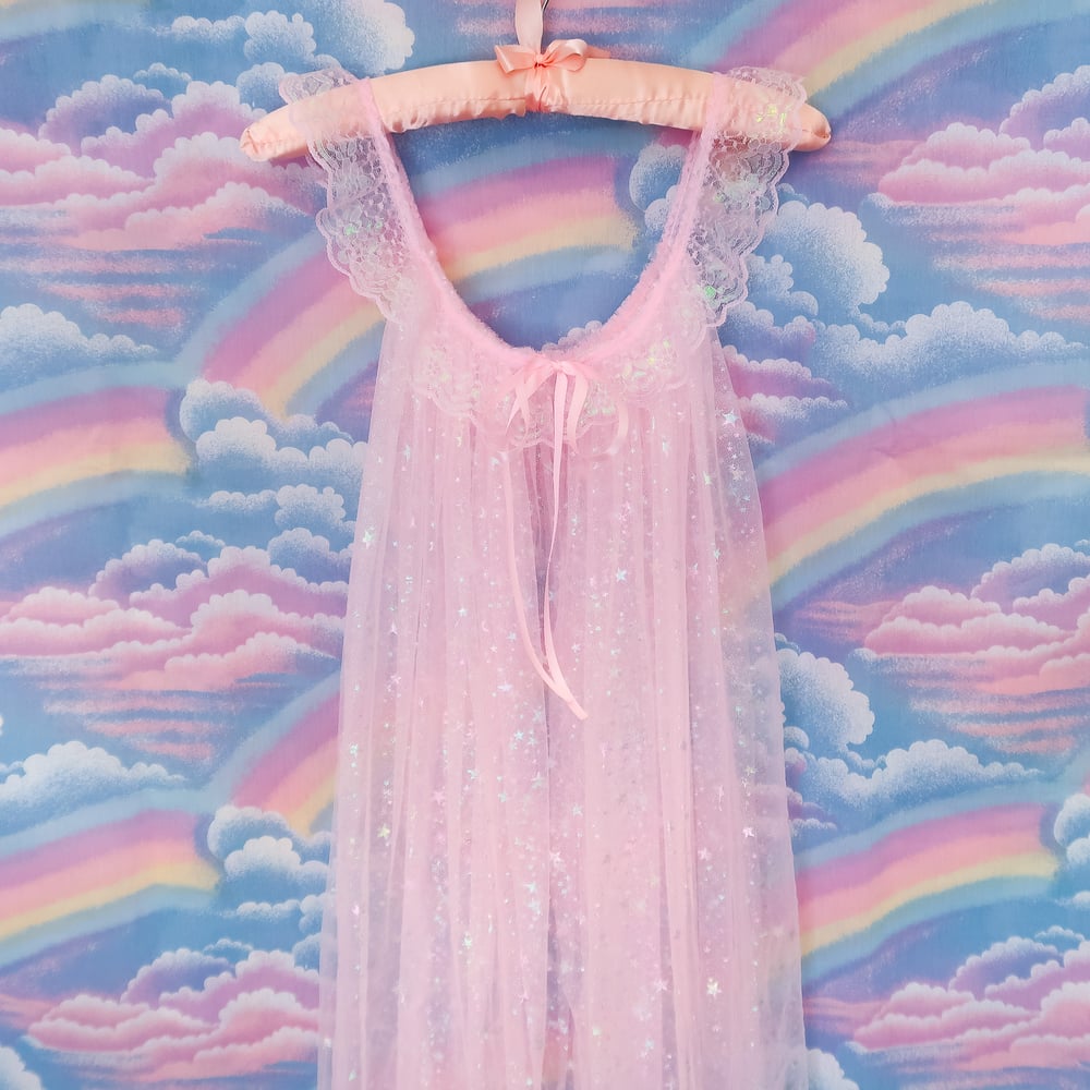 Iridescent Peignoir (Long): Pink