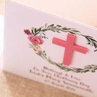 Image 2 of Girl Personalised Card. Christening Card. Baptism Card. First Holy Communion Card. Confirmation Card