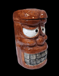 Image 3 of Vintage "Smiley" lidded mug from the Stockton Islander FREE SHIPPING 