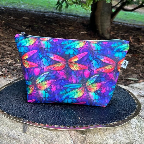 Image of Rainbow Dragonfly - Large Zipper Pouch