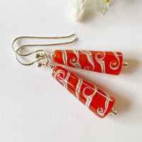 Image 2 of Orange Cone Earrings