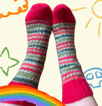 Image 1 of Hand knit socks size 5-7 adult £12.50 West Yorkshire spinners wool 