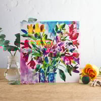 Image 1 of Happy Flowers Greetings Card