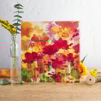 Image 1 of Hot Summer flowers Greetings Card