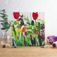Image 1 of Red Tulips Greetings Card