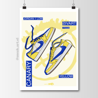 Image 1 of Sneaker Poster Air Jordan 1 Low x Travis Scott “Canary Yellow” Print