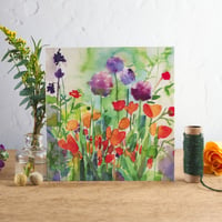 Image 1 of Alliums and poppies Greetings Card