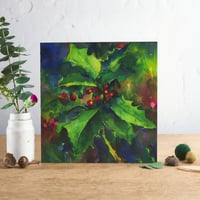 Image 1 of Holly Sprig Greetings Card