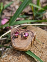 Image 3 of Rhodolite Garnet Earrings 