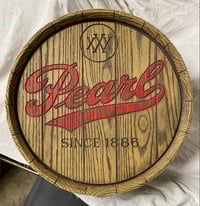 Image 5 of Vintage Pearl Beer Lager, Barrel Head Display