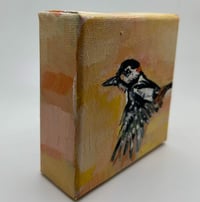 Image 3 of Tree Spotting – Great Spotted Woodpecker small painting