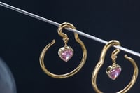 Image 2 of Princess Heart Hangers - Stainless Steel 316L - 4mm - Gold - Gauges - Tunnels - Plugs - Ear Weights