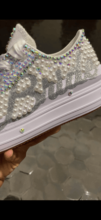 Image 4 of Low Top Bridal Converse 4-6.5