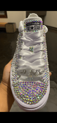Image 4 of Low Top Bridal Converse 7-8.5 