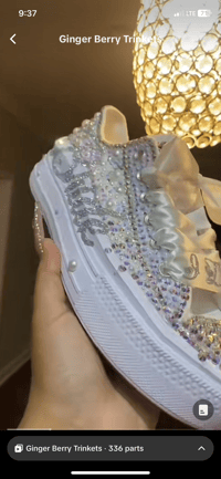 Image 3 of Low Top Bridal Converse 9-10.5