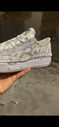 Image 4 of Low Top Bridal Converse 9-10.5