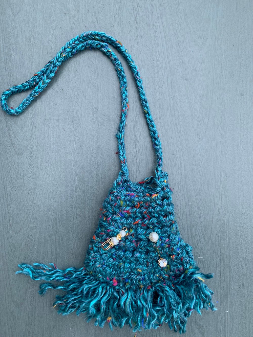 Image of Blue Crochet shoulder bag