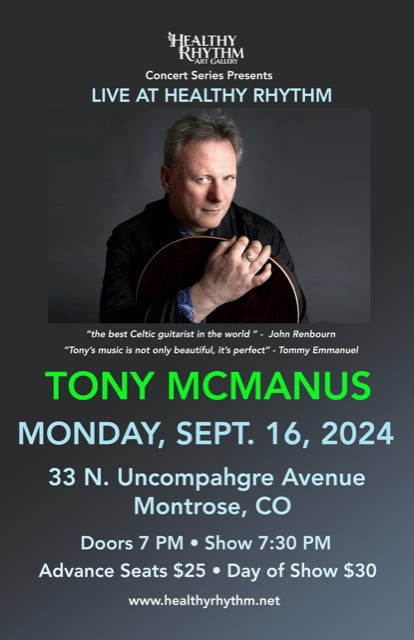 Image of HRMS Presents "TONY MCMANUS :: LIVE AT HEALTHY RHYTHM"