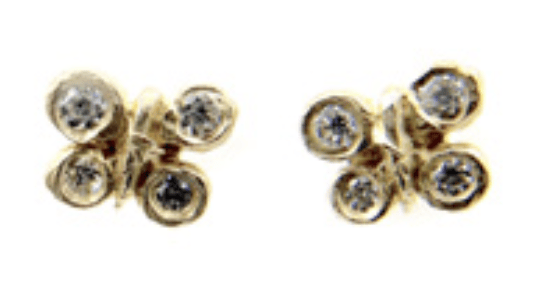 Image of 14 kt and Diamond Studs (Butterflies, Peace Signs, or Smileys) 