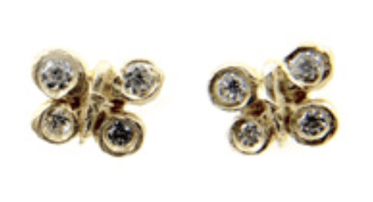 14 kt and Diamond Studs (Butterflies or Smileys) - Image 3 of 3
