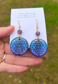 Image 1 of Gradient Sri Yantra (with Amethyst) 