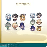 Genshin Impact Stickers and Button Pins
