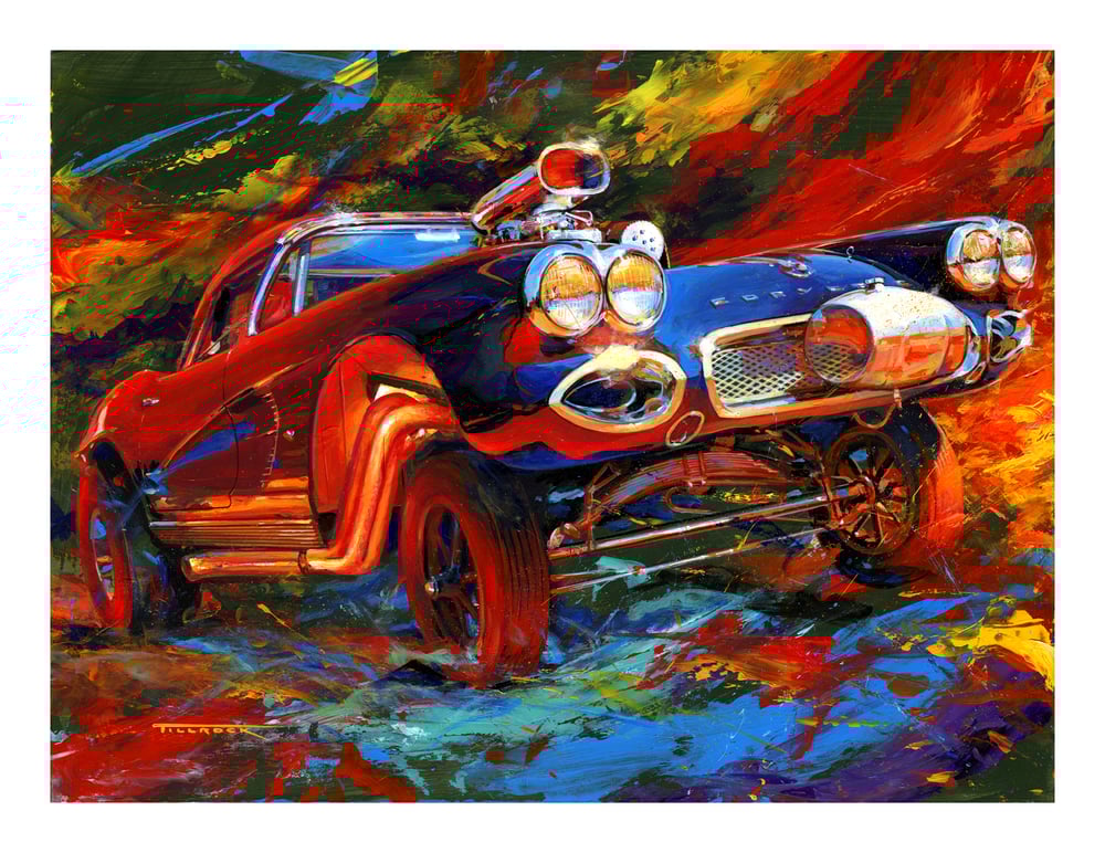 Image of "Demon Fire" 62 Corvette Gasser (22"x28") Signed & Numbered Giclee' 