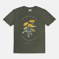 Image 2 of "Steadfast Love" Vintage Wash Graphic Tee | Comfort Colors Moss