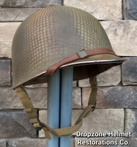 Image 5 of WWII 517th PRCT Airborne RARE Schlueter Fixed Bale Front Seam Helmet Westinghouse Liner Shrimp Net.