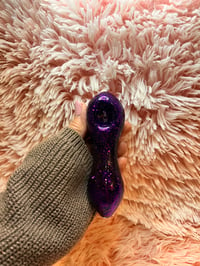 Image 16 of Purple Rain Freezable Glitter Glass Pipe  Thick Glass Pipe   Color Changing Pipe