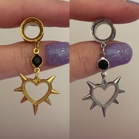 Spikey Heart Dangles (sizes 4g-2")