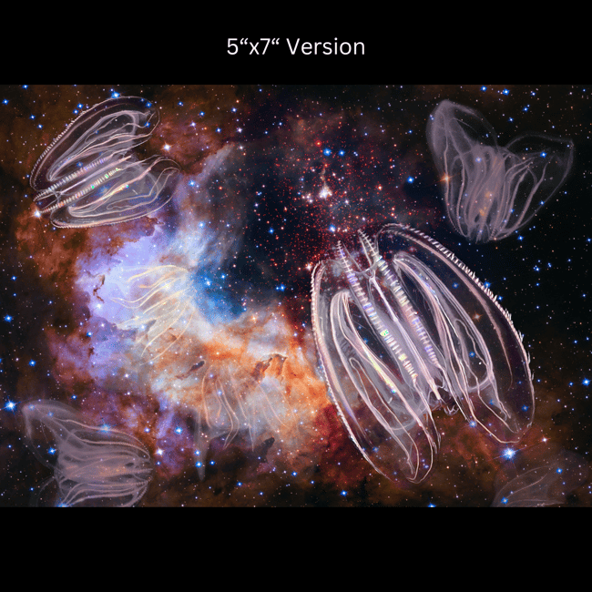Ctenophores in Space [Mnemiopsis leidyi] | Art Prints & Stickers