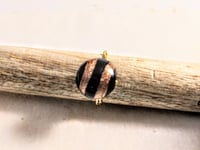Image 3 of BLACK AND GOLD STRIPED ADJUSTABLE WIRE WRAP RING (ITEM #2562)