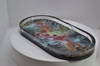 Image 1 of Oval Resin Trinket Tray- random pattern designs