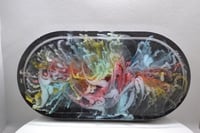 Image 2 of Oval Resin Trinket Tray- random pattern designs
