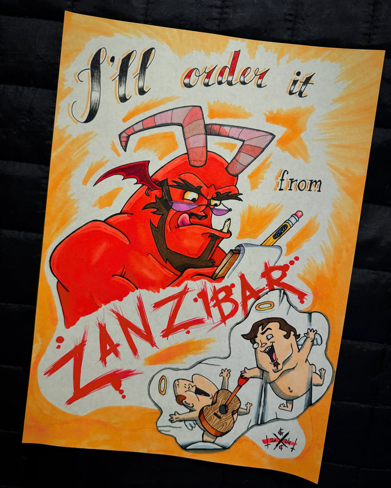 Image of ‘Zanzibar’ - Tenacious D Inspired A4 Print