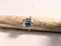Image 3 of LIGHT BLUE OVAL ADJUSTABLE WIRE WRAP RING (ITEM #2555)