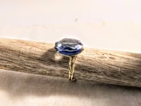 Image 2 of LIGHT BLUE OVAL ADJUSTABLE WIRE WRAP RING (ITEM #2555)